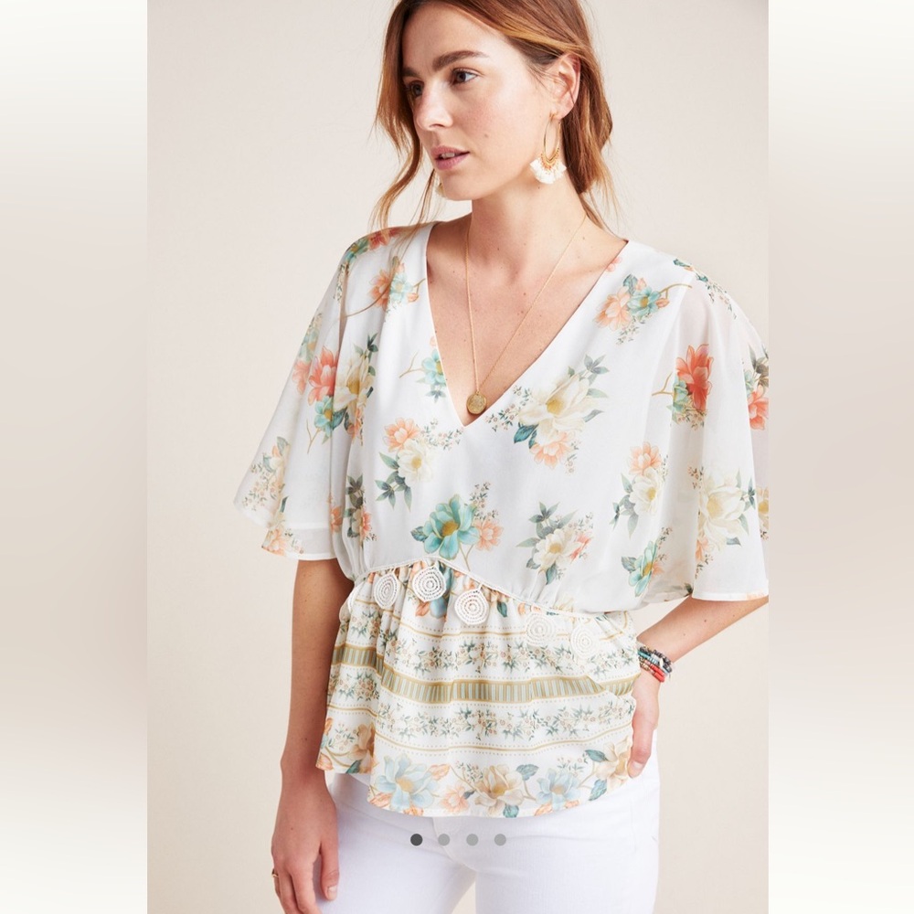 Farm Rio For Anthropologie Hestia Blouse - Medium